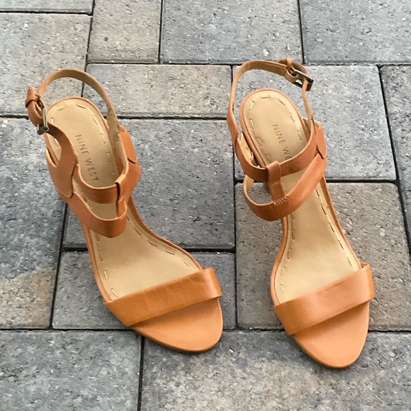 Nine West Tan Strappy Sandals